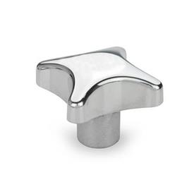 DIN 6335 Aluminum Hand Knobs, with Tapped or Plain Bore Type: E - With tapped blind bore<br />Finish: PL - Polished finish