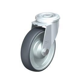 LER-TPA Steel Light Duty Swivel Casters, With Bolt Hole Fitting, Thermoplastic Rubber Wheels Type: K - Ball bearing