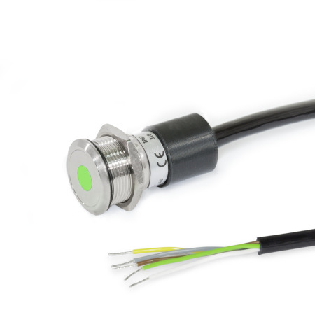 Interruptores con botón pulsador GN 3310: Acero inoxidable, con / sin iluminación LED