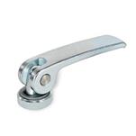 Steel Clamping Levers with Eccentrical Cam, Zinc Plated, Tapped Type, with Steel Components