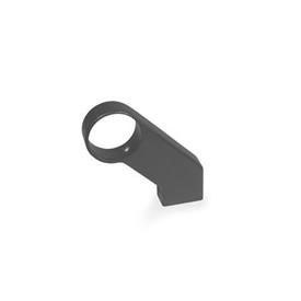 GN 333.8 Zinc Die-Cast Angled Handle Legs, for Tubular Handles Finish: SW - Black, RAL 9005, textured finish