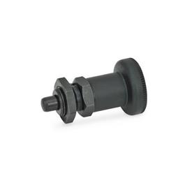 GN 607 Steel Short Indexing Plungers, Non Lock-Out Type: AK - With lock nut