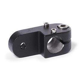 GN 273.1 Conectores de actuadores lineales giratorias, de aluminio d1: B - Orificio<br />Acabado: SW - Negro, RAL 9005, acabado texturizado