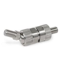 GN 782 Stainless Steel Axial Ball Joints Material: NI - Stainless steel<br />Type: KS - Ball with threaded stud<br />Identification No.: 2 - Mounting socket with threaded stud