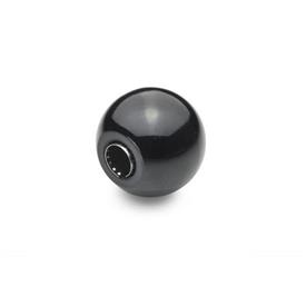 DIN 319 Plastic Ball Knobs, Press-On Type Material: KU - Plastic<br />Type: L - With tolerance ring