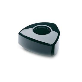 EN 5341 Technopolymer Plastic Triangular Knobs, with Tapped or Square Through Insert 