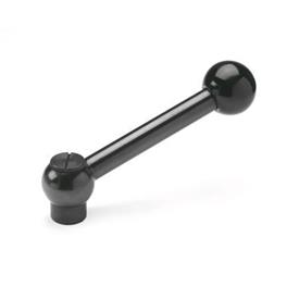 GN 6337.3 Steel Adjustable Ball Levers, Tapped Type, Push to Disengage Type: N - Angled lever