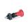 EN 617.2 Plastic Indexing Plungers, with Stainless Steel Plunger Pin, Lock-Out and Non Lock-Out, with Red Knob Type: CK - Lock-out, with lock nut
Material: NI - Stainless steel