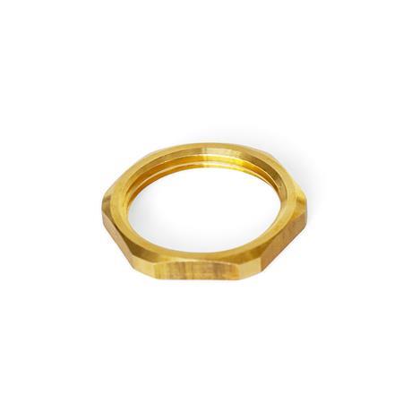 GN 7430 Brass Thin Hex Nuts, for Hydraulic Components Material: MS - Brass