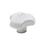 EN 5342 Antimicrobial Plastic Three-Lobed Knobs, with Stainless Steel Tapped Insert Color: WSA - White, RAL 9016, matte finish