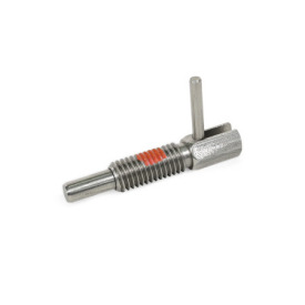  LRHS Stainless Steel Hand Retractable Spring Plungers, Lock-Out, with L-Handle Type: NIP - Stainless steel with thread locking patch