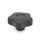 EN 5337.2 Plastic Five-Lobed Knobs, with Brass / Steel Tapped or Plain Blind Bore Insert Color of the cover cap: DSW - Black, RAL 9005, matte finish