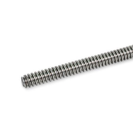 Varillas roscadas GN 103: Acero / acero inoxidable, inicio sencillo o múltiple