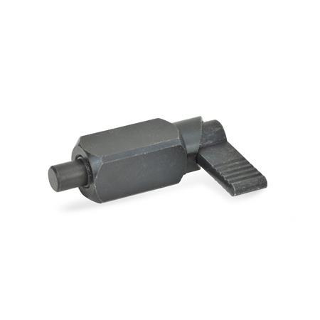 GN 612.3 Steel Square Cam Action Indexing Plungers, Lock-Out, Weldable Type: A - Without plastic sleeve