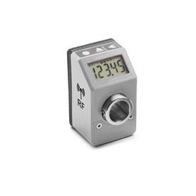 EN 9154 Technopolymer Plastic Digital Position Indicators, Electronic, 5 Digits LCD Display, with Data Transmission via Radio Frequency Color: GR - Gray, RAL 7035