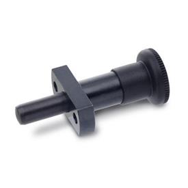 GN 817.3 Steel Indexing Plungers, for Precision Locating, with Top Mount Flange, with Cylindrical Plunger Pin Type: C - Lock-out