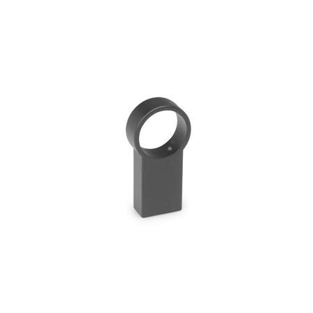 GN 333.9 Zinc Die-Cast Straight Handle Legs, for Tubular Handles Finish: SW - Black, RAL 9005, textured finish