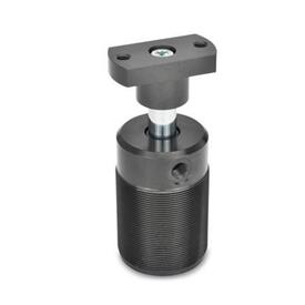 GN 876 Aluminum Pneumatic Swing Clamps, Threaded Body Style Type: F - Adapter flange