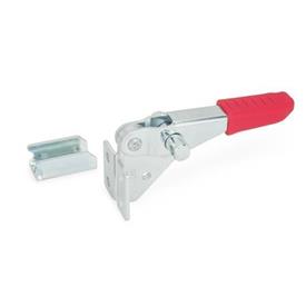 GN 851.2 Steel Horizontal Latch Type Toggle Clamps, with Vertical Mounting Base Type: T - Without U-bolt latch, with catch