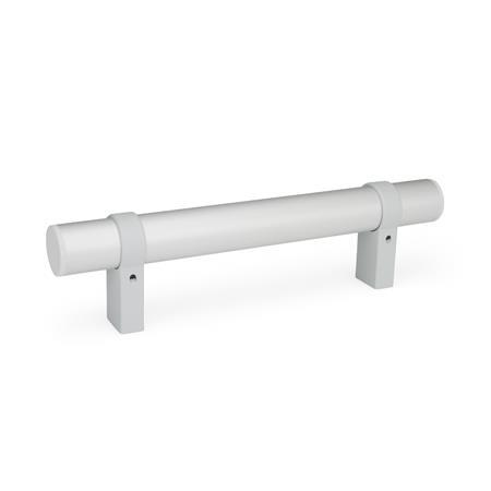 GN 333.3 Aluminum Tubular Handles, with  Zinc Die-Cast Movable Straight Handle Legs Finish: ELG - Anodized finish, natural color