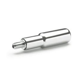 GN 798 Technopolymer Plastic or Aluminum Stepped Cylindrical Revolving Handles, with Steel Threaded Spindle Material: AL - Aluminum