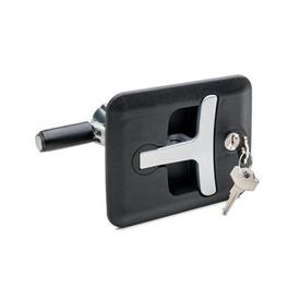 EN 5630 Technopolymer Plastic Lift and Turn Compression Latches, with Lockable T-Handle Color T-handle: GR - Gray, RAL 7035, matte finish
