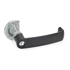 GN 119.3 Steel Door Cam Latches, with Cabinet "U" Handle, Operation with Socket Key Type: DK - With triangular spindle<br />Color: SW - Black, RAL 9005, textured finish