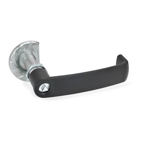 GN 119.3 Steel Door Cam Latches, with Cabinet "U" Handle, Operation with Socket Key Type: DK - With triangular spindle
Color: SW - Black, RAL 9005, textured finish