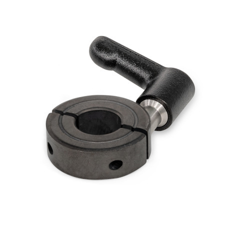 Split Shaft Collars GN 707.4: Steel / Stainless Steel / Aluminum, with Adjustable Lever
