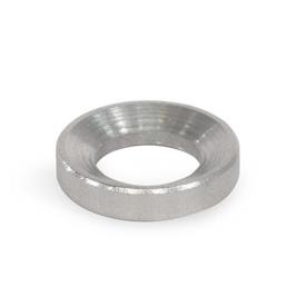 DIN 6319 Stainless Steel AISI 303 Spherical Washers, Seat or Dished Type Type: D - Dished washer with d<sub>3</sub> = d<sub>2</sub><br />Material: NI - Stainless steel