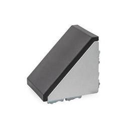 GN 30i Zinc Die-Cast Angle Brackets, for Aluminum Profiles (i-Modular System), with Accessory Type: C - With fastening set and cover cap<br />Bildvarianten: 80x80