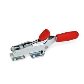 GN 850.2 Steel Latch Type Toggle Clamps, with Safety Hook, with Horizontal Mounting Base Type: T - With draw axle, with catch