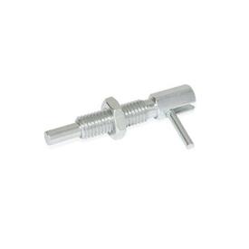 GN 7017 Steel Indexing Plungers, Lock-Out and Non Lock-Out, with L-Handle Type: CK - Lock-out, with lock nut<br />Material: ST - Steel