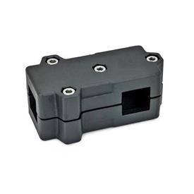 GN 193 Aluminum T-Angle Connector Clamps, Split Assembly Bildzuordnung<sub>1</sub>: V - Square<br />Bildzuordnung<sub>2</sub>: V - Square<br />Finish: SW - Black, RAL 9005, textured finish