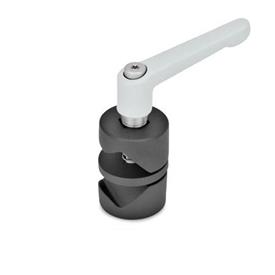 GN 490 Aluminum Swivel Clamp Connector Joints Type: B - With adjustable lever<br />Finish: SW - Black, RAL 9005, textured finish
