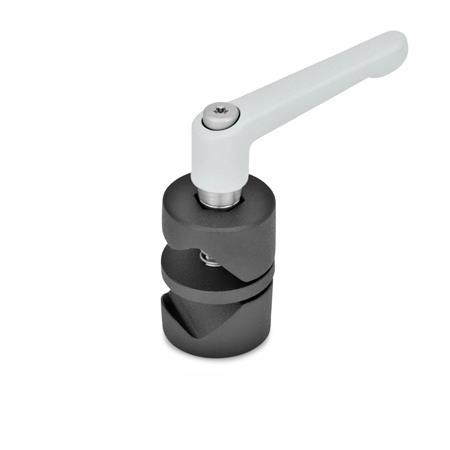 GN 490 Aluminum Swivel Clamp Connector Joints Type: B - With adjustable lever
Finish: SW - Black, RAL 9005, textured finish