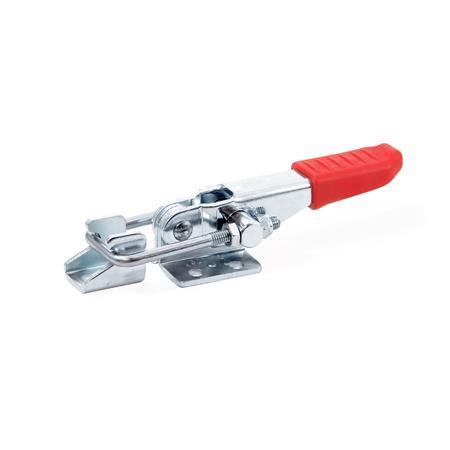 GN 851 Steel Horizontal Latch Type Toggle Clamps, with Horizontal Mounting Base Type: T2 - With U-bolt latch, with catch