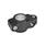GN 133 Aluminum Two-Way Connector Clamps, Unequal Bore Dimensions Finish: SW - Black, RAL 9005, textured finish