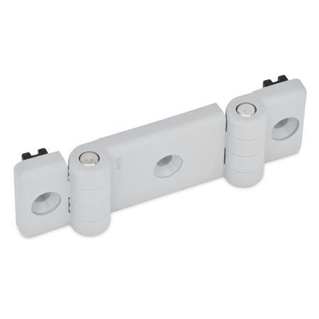 EN 159.1 Technopolymer Plastic Double Hinges, for Profile Systems Color: LG - Gray, Matte finish