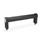 GN 333.1 Aluminum Tubular Handles, with Straight Legs Type: B - Mounting from the operators side (only for d°1°° = 28 mm)
Finish: SW - Black, RAL 9005, textured finish