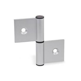 GN 2294 Aluminum Double Leaf Lift-Off Hinges, for Profile Systems / Panel Elements Type: I - Interior hinge leafs<br />Identification: C - With countersunk holes<br />Bildzuordnung: 82