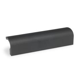 GN 730 Extruded Aluminum Ledge Handles, with Tapped Holes Finish: SW - Black, RAL 9005, textured finish
