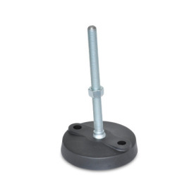 WN 9000 Steel &quot;NY-LEV®&quot; Leveling Mounts, Plastic Base, Threaded Stud Type, with Mounting Holes Type: A - Without rubber pad