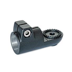 GN 276 Aluminum Swivel Clamp Connectors Type: AV - With external serration<br />Finish: SW - Black, RAL 9005, textured finish
