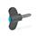 EN 633.10 Technopolymer Plastic Wing Screws, with Stainless Steel Threaded Stud, with Plastic Tip, Ergostyle® Color of the cover cap: DBL - Blue, RAL 5024, matte finish