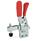 GN 810.4 Abrazaderas de palanca de sujeción de actuación vertical de acero, con gancho de seguridad, con base de montaje vertical Tipo: BLC - Versión de barra en U, con dos arandelas bridadas y montaje de husillo GN 708.1