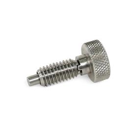  HRSS Stainless Steel Hand Retractable Spring Plungers, Non Lock-Out, with Knurled Handle Type: NI - Stainless steel