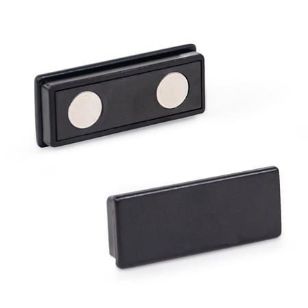 GN 53.2 Plastic Retaining Magnets, Rectangular-Shaped Color: SW - Black, RAL 9004