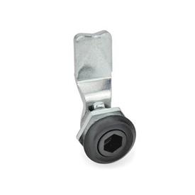 GN 115 Zinc Die-Cast Cam Latches, Black Powder Coated Housing Collar, Operation with Socket Key Type: SK10 - With hex