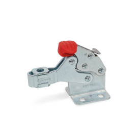 GN 820.6 Steel / Stainless Steel Horizontal Acting Toggle Clamps, Operating Lever with T-Handle Type: ML - With lock mechanism, with two flanged washers<br />Material: ST - Steel